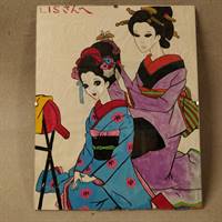 akvarel  japaner inder damer gammel kunst